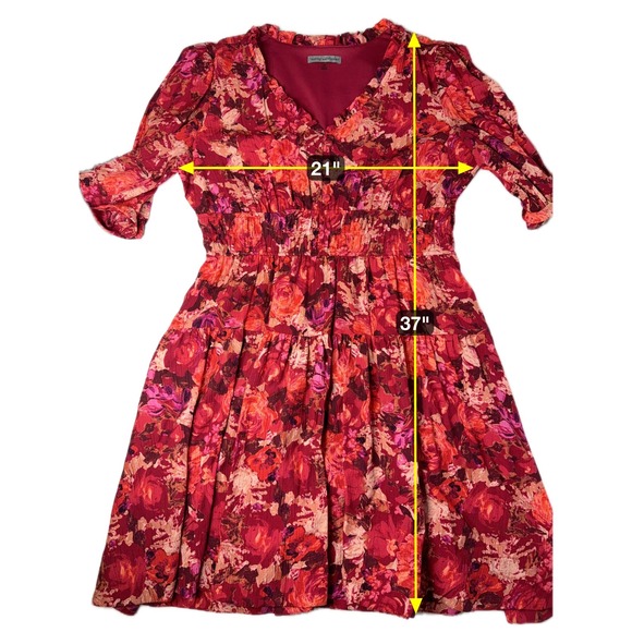 NWT Danny & Nicole Short Sleeve Floral Fit & Flare Dress Womens Size 14 Red - Picture 12 of 12